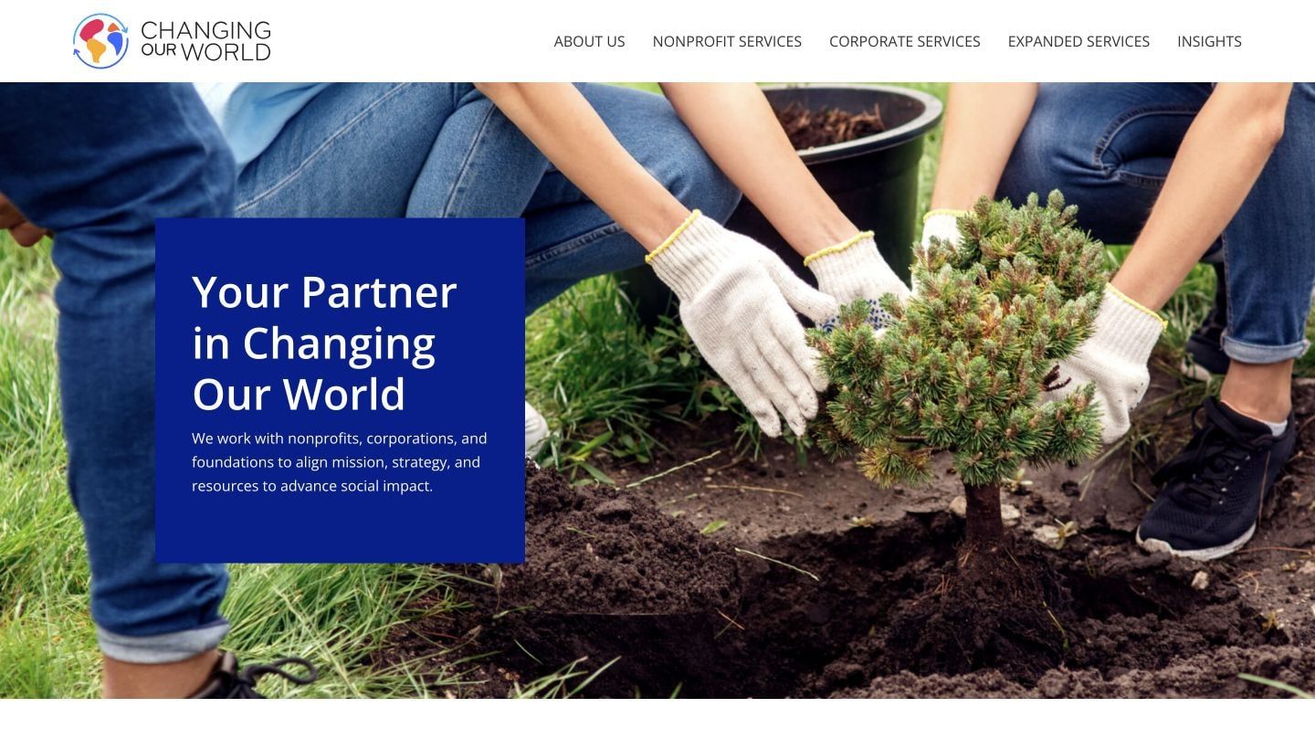 Changing Our World website homepage