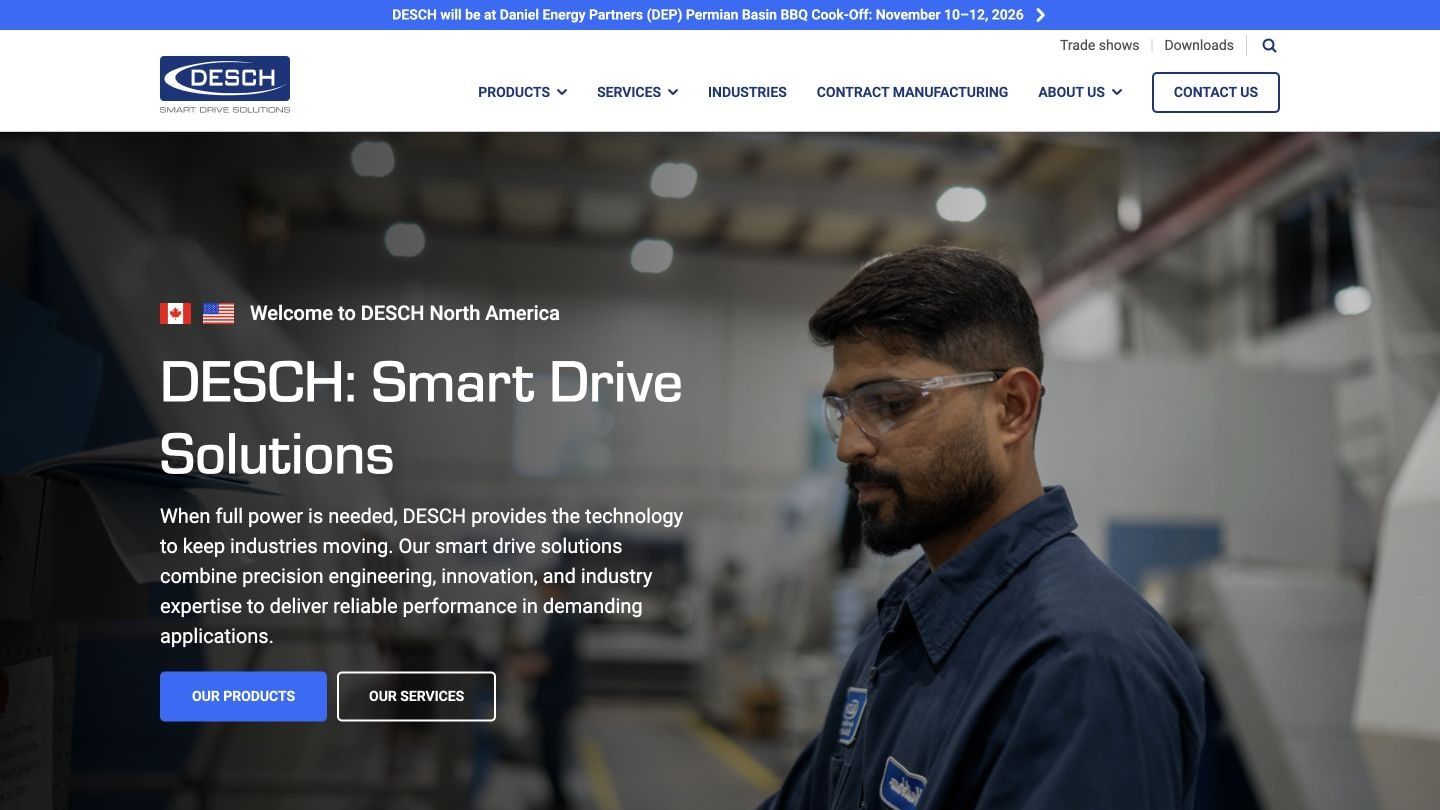 DESCH North America website homepage