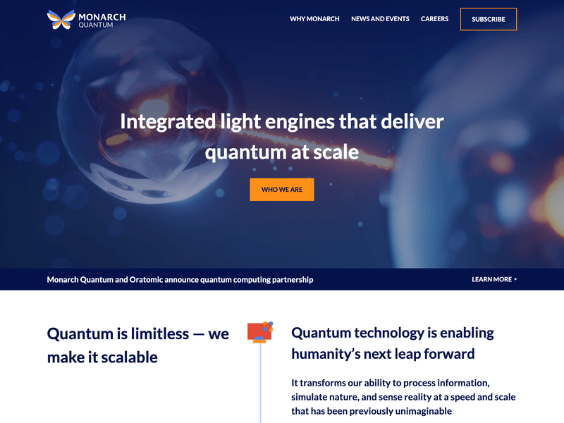 Monarch Quantum - Custom WordPress development by Kitchener web developer Quinn Battersby